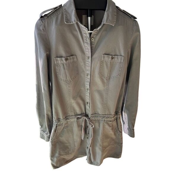 Quick Silver Women’s Dress Army Green SZ M Waist Drawstring Long Sleeves or 1/4 - Picture 1 of 16